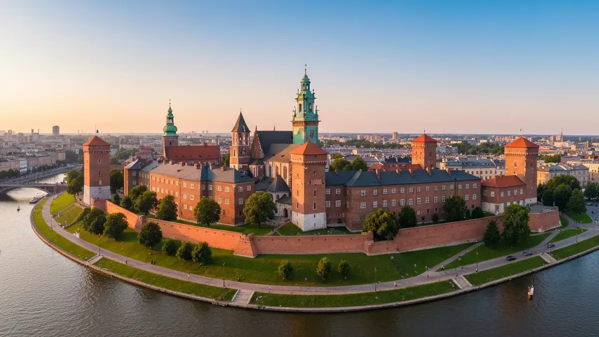 Widok na Wawel w Krakowie - jeden z najpiękniejszych zamków w Polsce