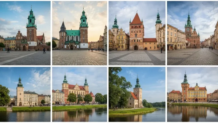 Kompilacja 17 polskich obiektów światowego dziedzictwa UNESCO - Wawel, Kraków, parki narodowe i zabytkowe miasta